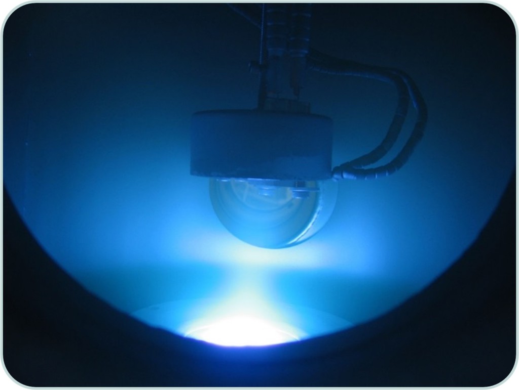 Example of plasma during the sputtering process of Molybdenum