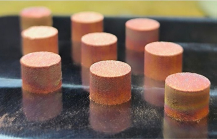 campioni cilindrici di rame stampati in 3D