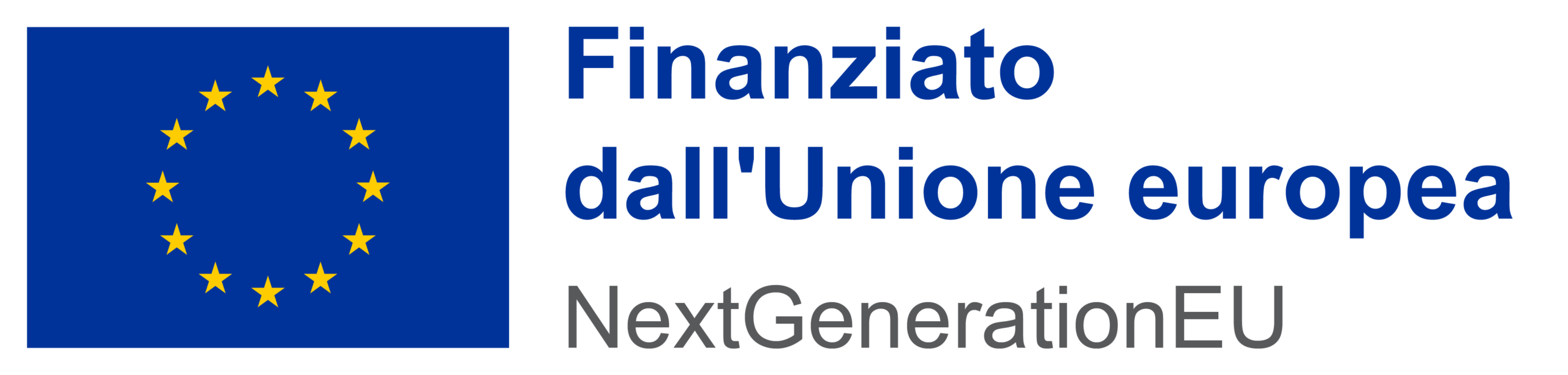 bandiera EU e scritta finanziato dall'Unione Europea Next Generation