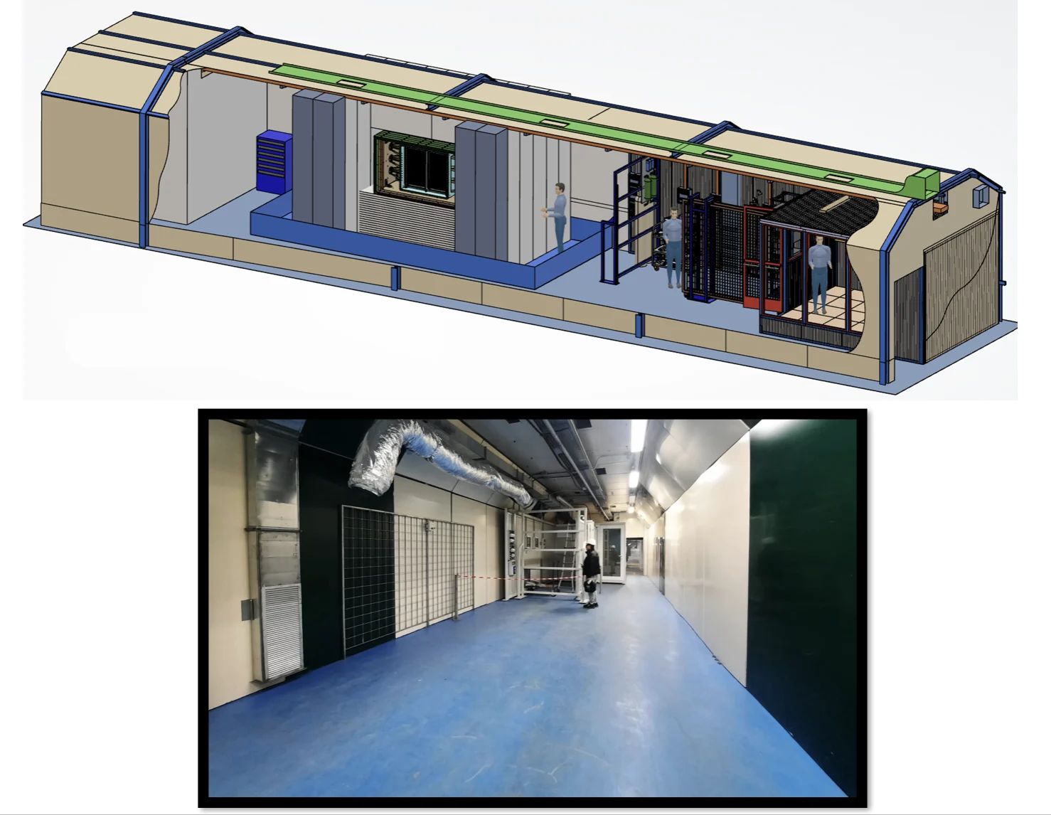 Hall F underground infrastructure prepared for the 0.4 cubic metre demonstrator at LNGS